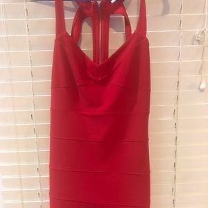 Red Caged Back Mini Dress